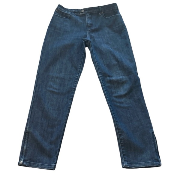 Chico’s platinum women’s denim sipper jeans Size 0 equals US 4 - Picture 1 of 11